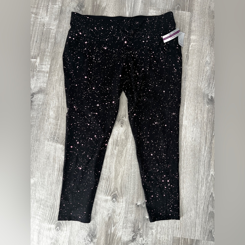 Lane Bryant NEW Black Pink Leggings 22 24 Wide Women’s plus size active control